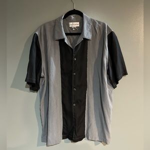 100% Silk Vintage 90s Two Tone Button Up